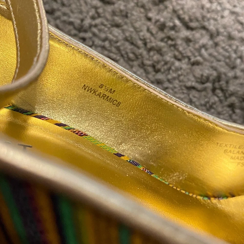 Nine West multi color striped wedges
